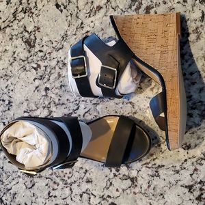 NWOT Ann Taylor Leather Wedge Shoes